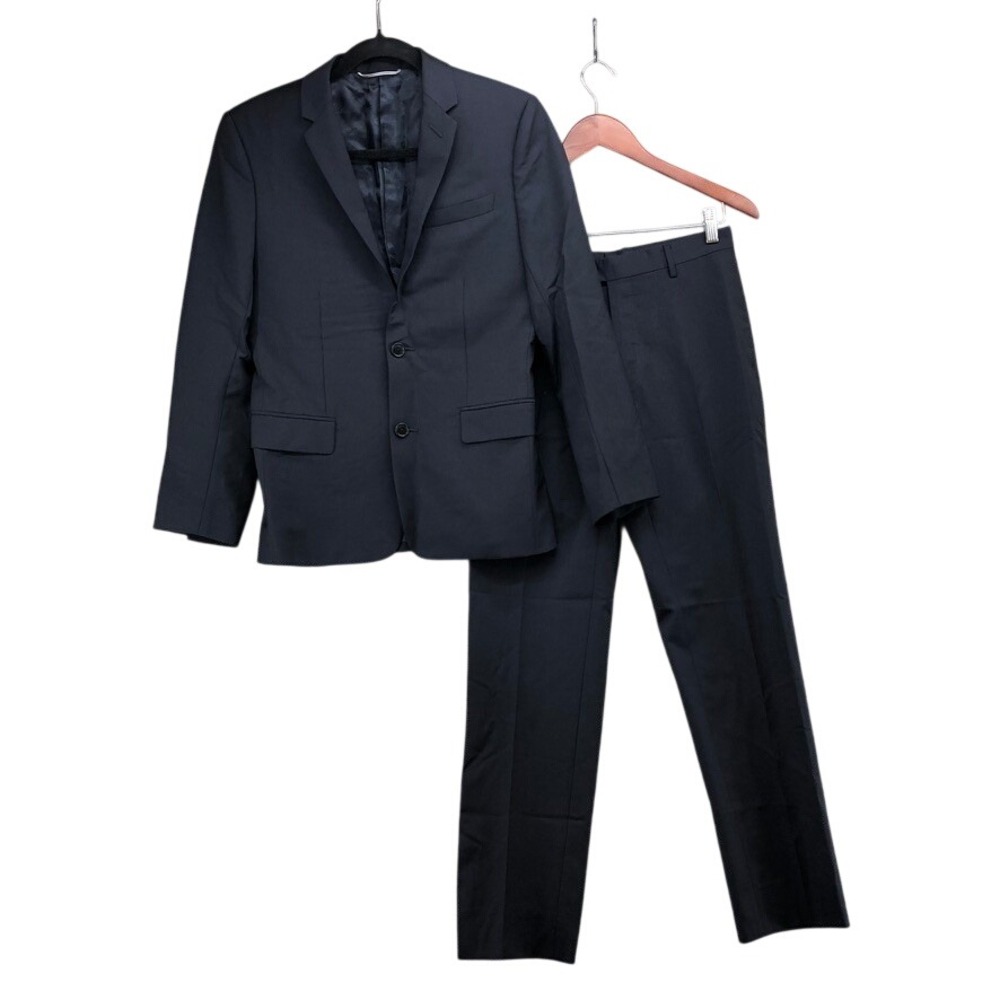 Dior Suit Mens 44R Navy Blue Virgin Wool Mohair 2-Piece Made in Italy Business